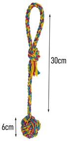 Παιχνίδι Σκύλου από Σχοινί με Κόμπο και Θηλιά 30cm - Rope Dog Toy with Knot and Loop
