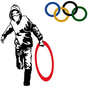 Διακοσμητικό Τοίχου Banksy 891TNL2296 62x61cm Multi Wallity Μέταλλο