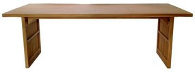 Τραπέζι Zibra teak ξύλο σε φυσική απόχρωση 220x100x75εκ 220x100x75 εκ.