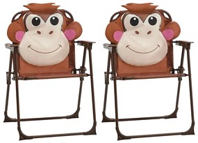 vidaXL Σετ Επίπλων Bistro Κήπου Παιδικό 3 τεμ. Καφέ με Ομπρέλα