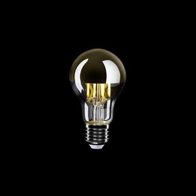 LED Filament Λαμπτήρας A12 Κλασικό Σχήμα A60 Χρυσό Καθρέπτου 7W 650Lm E27 2700K Dimmable