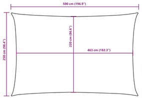 Πανί Σκίασης Ορθογώνιο Κρεμ 2,5 x 5 μ. από Ύφασμα Oxford - Κρεμ