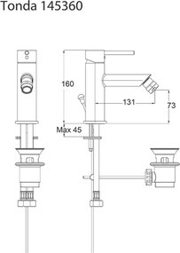 Eurorama Tonda 145360 Chrome - Μπαταρία μπιντέ