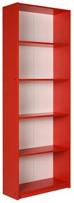 Βιβλιοθήκη Max Megapap χρώμα κόκκινο 58x23x170εκ.