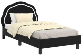 vidaXL Κρεβάτι Παιδικής Κρεβατοκάμαρας με Κεφαλάκι Μαύρο 80 x 160 cm