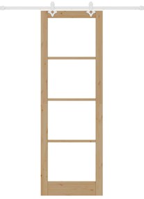 vidaXL Συρόμενη Πόρτα  με Σετ Υλικών 78x232 cm Μασίφ Ξύλο Πεύκου