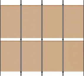 vidaXL Διαχωριστικό Δωματίου 4-Πανέλων Μπεζ 200 x 180 cm Ύφασμα