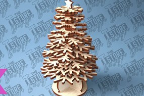 Σετ των 2 Intra απο ξύλο plywood 3mm-4mm πάχος - Χριστουγεννιάτικο Δέντρο Κόψιμο με Λέιζερ Δίασταση 15x15 cm INTRAFABR-79603037