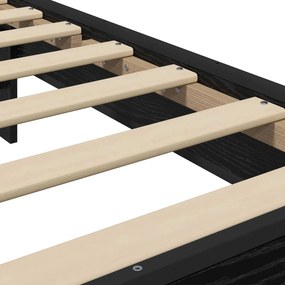 vidaXL Κρεβάτι με Κεφαλάρι Μαύρη Δρυς 80 x 200 cm Επεξεργασμένο Ξύλο