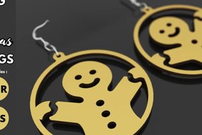 Intra απο ξύλο plywood 3mm-4mm πάχος - Χριστουγεννιάτικα σκουλαρίκια μελόψωμο, Κοπή Δίασταση 3x3 cm INTRAFABR-80004443