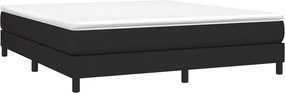vidaXL Κρεβάτι Boxspring με Στρώμα Μαύρο 180x200 εκ. Υφασμάτινο
