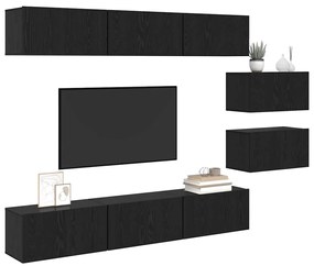 vidaXL Σετ επίπλου τηλεόρασης 8 pcs Μαύρη δρυς 60 x 30 x 30 cm