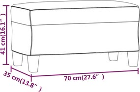 vidaXL Πάγκος Γκρι 70 x 35 x 41 εκ. από Συνθετικό Δέρμα