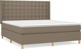 vidaXL Κρεβάτι Boxspring με Στρώμα Taupe 180x200 εκ. Υφασμάτινο