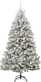 vidaXL Τεχνητό Χριστουγεννιάτικο Δέντρο Πράσινο και Λευκό 210 cm