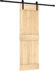 vidaXL Συρόμενη Πόρτα Φυσικό και Μαύρο 70 x 210 cm