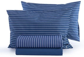 Σεντόνια Nau Coast (Σετ 4τμχ) True Navy Nef-Nef Homeware Υπέρδιπλo 240x270cm 100% Βαμβακερό Περκάλι