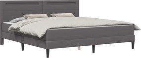 vidaXL Σκελετός κρεβατιού με στρώμα Γκρι 180 x 200 cm Τεχνητό Δέρμα