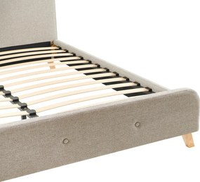 Κρεβάτι διπλό Restel pakoworld ύφασμα γκρι-μπεζ 160x200εκ
