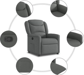 vidaXL Πολυθρόνα Ανακλινόμενη Σκούρο Γκρι Υφασμάτινη