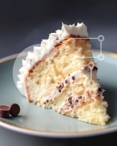 Intra Συλλεκτικό Ξύλινο Παζλ Plywood  4mm - Νόστιμο Piece of Cake με White Frosting και τσιπς σοκολάτας Σε Ξύλινο Κουτί - Διαστάσεις: 10x10 cm – 25 κομμάτια
