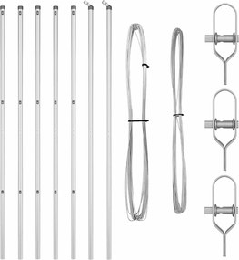 vidaXL Στύλος Περιφράξεων 7 pcs Ασημί Ατσάλι