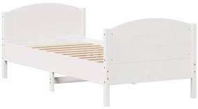 vidaXL Σκελετός Κρεβ. Χωρίς Στρώμα Λευκό 90x190 εκ Μασίφ Πεύκο
