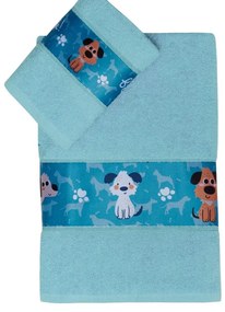 Πετσέτες Παιδικές Pongo (Σετ 2τμχ) Blue Kentia Σετ Πετσέτες 70x125cm 100% Βαμβάκι