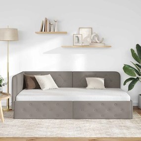 vidaXL Κρεβάτι Γωνίας Taupe 100 x 200 cm ύφασμα