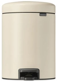 Κάδος απορριμμάτων με πεντάλ Brabantia NewIcon 1005527, 5 L, Ομαλό κλείσιμο, Αντιολισθητική βάση, Μπεζ