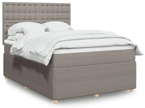 ΚΡΕΒΑΤΙ BOXSPRING ΜΕ ΣΤΡΩΜΑ TAUPE 140X200 ΕΚ. ΥΦΑΣΜΑΤΙΝΟ 3294397