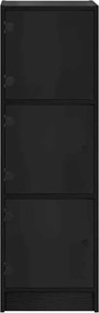 vidaXL Highboard Μαύρη Οξυά 35 x 37 x 109 εκ Επεξεργασμένο ξύλο