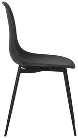 Καρέκλα Ballen pp μαύρο με μαύρα μεταλλικά πόδια 41.5x53x84.5εκ 4αδα 41.5x53x84.5 εκ.