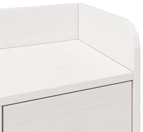 Κρεβάτι Βιβλιοθήκη Χωρίς Στρώμα Λευκό 135x190 εκ Μασίφ Πεύκο 3323984