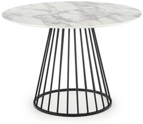 Τραπέζι Houston 1430, Μαύρο, Λευκό μάρμαρο, 75cm, 25 kg, Ινοσανίδες μέσης πυκνότητας, Μέταλλο | Epipla1.gr