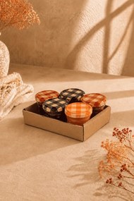Stewehome Σετ 5 τεμαχίων βάζων με καπάκι από γυαλί με καρό σχέδιο