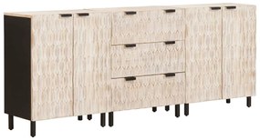 vidaXL Πλαϊνό γραφείο 3 pcs Λευκό Φινίρισμα Καθαρισμού