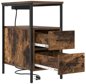 vidaXL Κουτιά Κρεβατοκάμαρας 2 pcs Καπνιστή δρυς 30 x 48 x 61 εκ