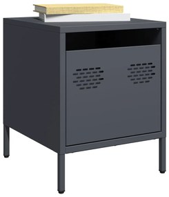 Κομοδίνα 2 τεμ. Ανθρακί 35x39x43,5 εκ. από Χάλυβα