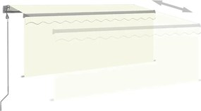 vidaXL Ηλεκτρική τέντα με LED και αισθητήρα 3 x 2,5 m Κρεμ