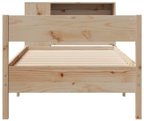 vidaXL Κρεβάτι Βιβλιοθήκη Χωρίς Στρώμα 90x190 εκ Μασίφ Ξύλο Πεύκου