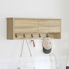 vidaXL Τοίχου Κρεμάστρα Sonoma Δρυς 80 x 20 x 30 cm Επεξεργασμένο ξύλο