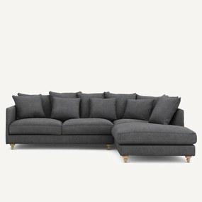 Γωνιακός καναπές-κρεβάτι από βαμβάκι και λινό, Lazare