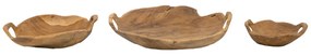 Artekko Woody Μπολ από Ξύλο Teak Φυσική Απόχρωση (40x40x8)cm (30x30x8)cm (21x21x6.5)cm Σετ/3