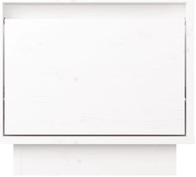 vidaXL Κομοδίνο Λευκό 35 x 34 x 32 εκ. από Μασίφ Ξύλο Πεύκου