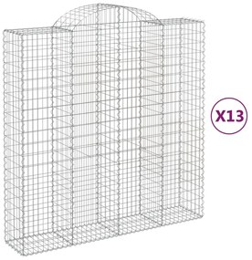 vidaXL Συρματοκιβώτια Τοξωτά 13 τεμ. 200x50x200/220 εκ. Γαλβαν. Ατσάλι