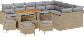 vidaXL Σετ Καναπέ Κήπου 13 pcs Μπεζ συνθετικό ρατάν