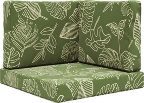 vidaXL Μαξιλάρι Καναπέ Εξωτερικού Χώρου 3 pcs Σχέδιο Φύλλου