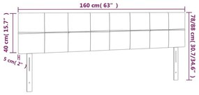 Κεφαλάρι Κρεβατιού LED Κρεμ 160x5x78/88 εκ. Υφασμάτινο - Κρεμ