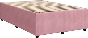 vidaXL Κρεβάτι Boxspring με Στρώμα Ροζ 120x200 εκ. Βελούδινο